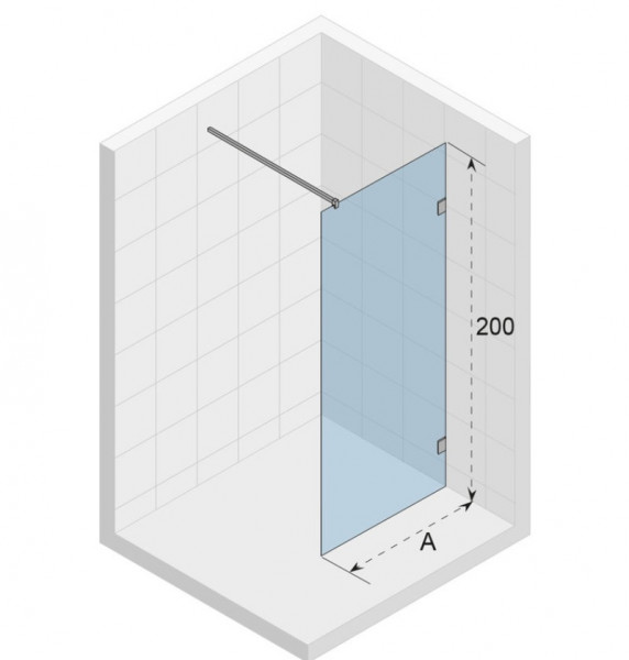 Inloop Douchewand Riho Scandic NXT 750x2000mm Zwart