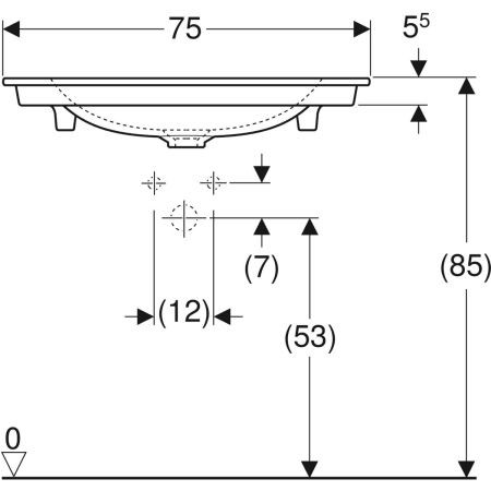 Meubelwastafel Geberit ONE 750x480mm Wit KeraTect