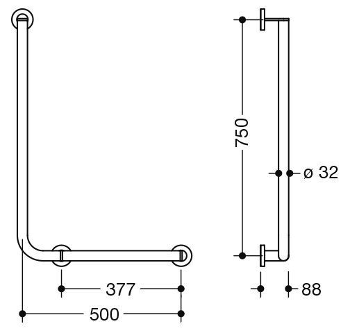 Hewi Badgreep Hoek System 900