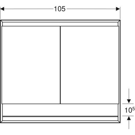 Badkamerkasten Geberit ONE Ingebouwd, 2 deuren, met nis 1050x900mm Wit