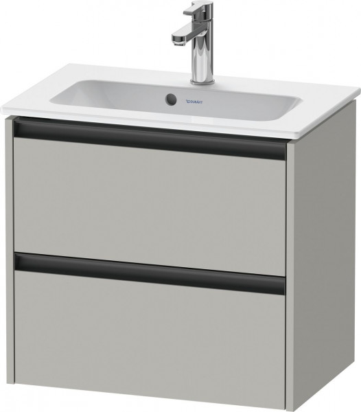 Meuble Pour Lavabo Encastrable Duravit Ketho.2 Compact 2 tiroirs, poignées anthracite, pour Lavabo ME 610x549x390mm Gris béton mat K25255007070000