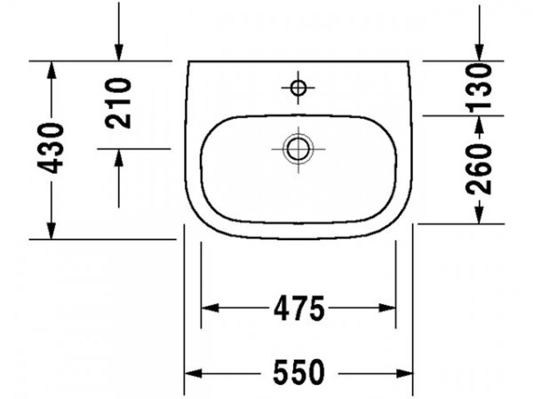 Duravit D-Code Med bekken 550 mm