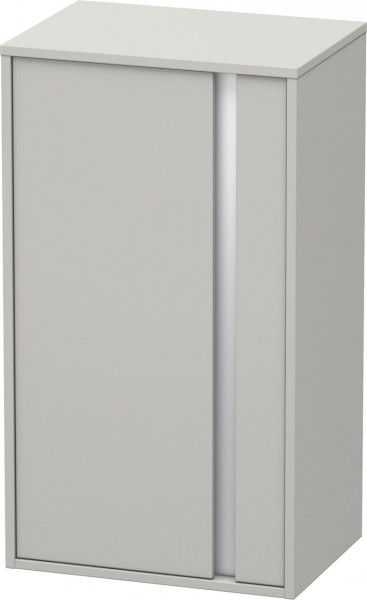 Meuble Suspendu Duravit Ketho demi-colonne, porte gauche, poignée argent, 2 étagères 880mm Gris béton mat KT1266L0707