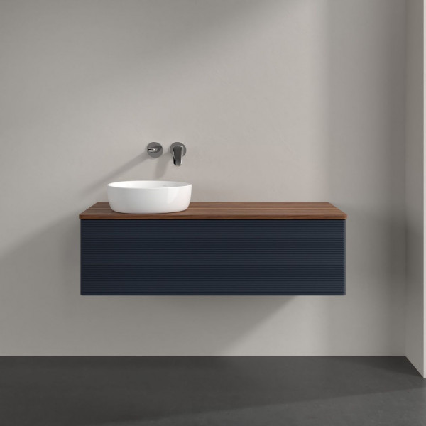 Wastafelmeubel Voor Opzet Waskom Villeroy en Boch Antao 1200x360x500mm Midnight Blue Matt Lacquer...