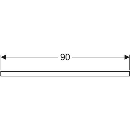 Wastafelblad Geberit ONE voor 1 centrale rechthoekige wastafel 900x30mm Mat Wit