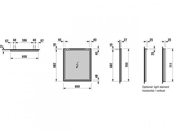 Laufen Spiegel met frame Frame 25