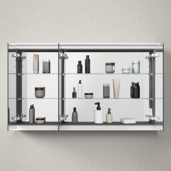 Armoire De Toilette Duravit L-Cube 3 portes, prise F 1200x700mm Blanc Mat LC7553018180000