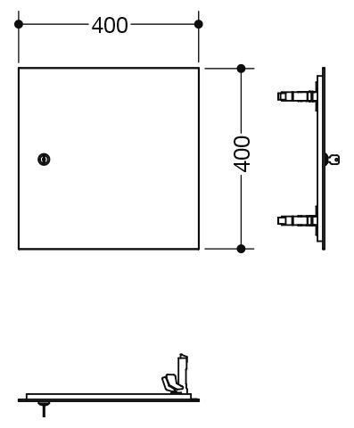 Hewi module deur, afsluitbaar System M 40 - 400 x 400 mm