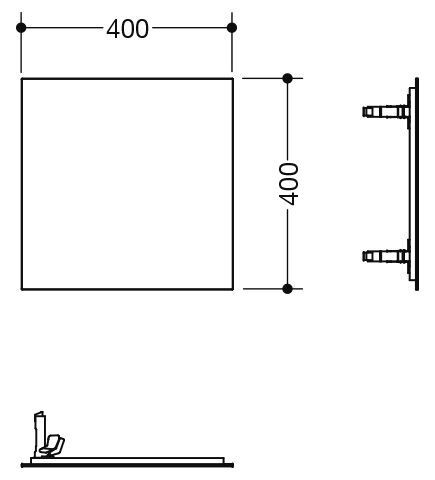 Hewi module deur System M 40 - 400 x 400 mm