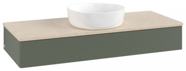 Wastafelmeubel Voor Opzet Waskom Villeroy en Boch Antao 1 lade 1200x190x500mm Leaf Green Matt Lac...