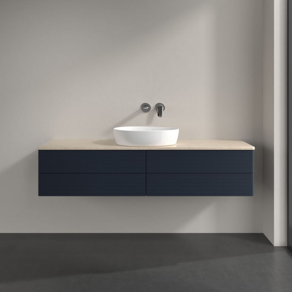 Wastafelmeubel Voor Opzet Waskom Villeroy en Boch Antao 1600x360x500mm Midnight Blue Matt Lacquer...