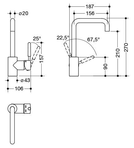 Hewi Hoge Wastafelkraan Serie AQ 477/801