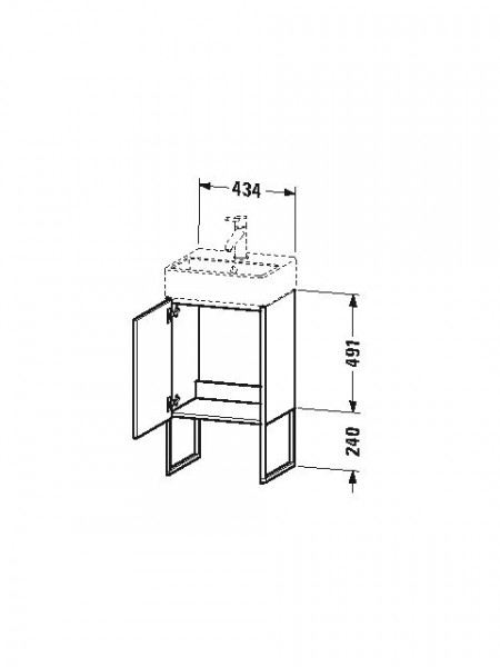 Duravit Wastafelmeubel XSquare voor 072445, 731x434x340mm