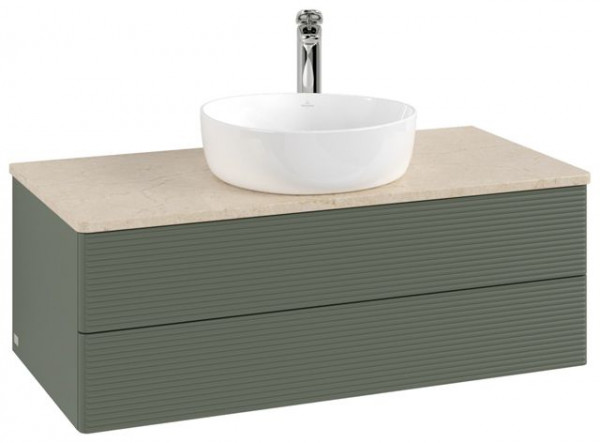 Wastafelmeubel Voor Opzet Waskom Villeroy en Boch Antao 1000x360x500mm Leaf Green Matt Lacquer/Bo...