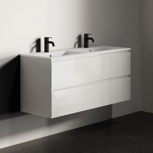 Ensemble Meuble Riho Spring Dew Lavabo double , 2 tiroirs, 1200mm Laqué blanc brillant RAL9016