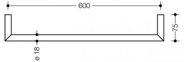 Hewi Handdoekenrek System 162 in buis 600 mm 162.30.20060