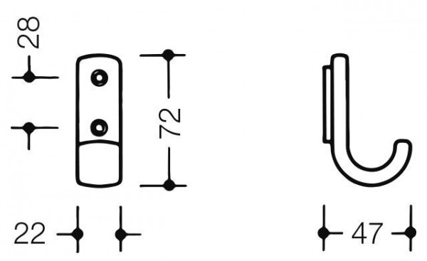 Hewi Kapstok 72 mm Serie 477 477.90.060