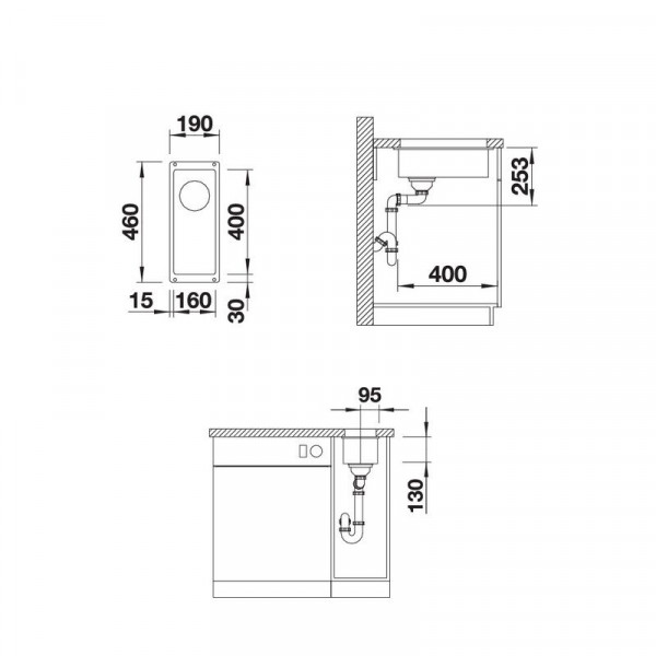 Blanco Inbouw Spoelbak Subline 160-U (523396)