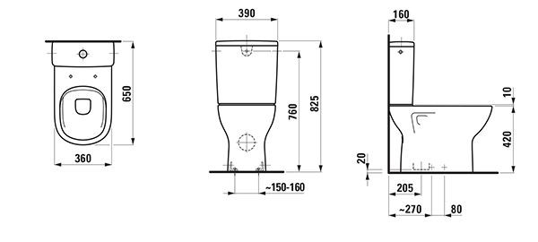 Staand Toilet Laufen LUA 360x650mm Manhattan