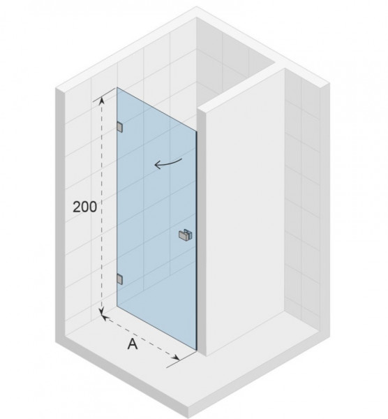 Douchedeur Draaibaar Riho Scandic NXT Linker versie 780x2000mm Chroom