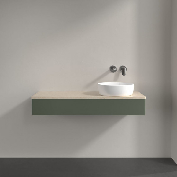 Wastafelmeubel Voor Opzet Waskom Villeroy en Boch Antao 1200x190x500mm Leaf Green Matt Lacquer/Bo...