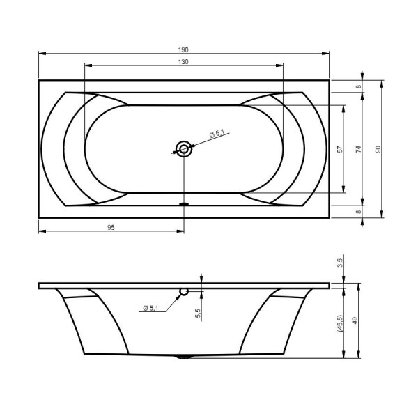 Riho Whirlpool Hoek Lima Air Rechtse Versie 900x800x1900mm Wit