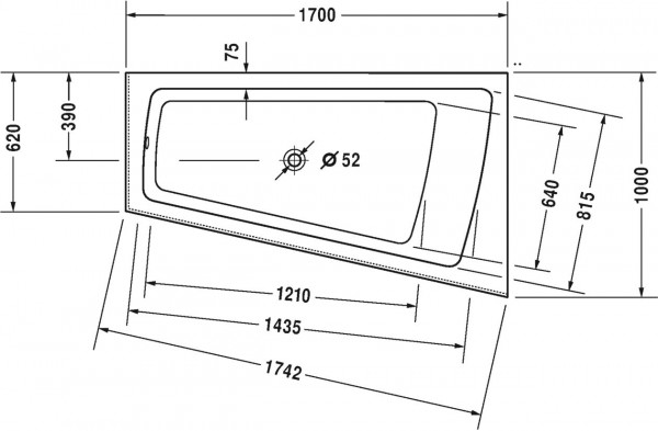 Duravit Paiova Systeembad 170 liter Acryl 170x100 cm Wit