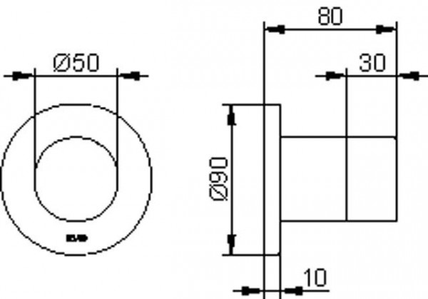 Afvoerklep Keuco IXMO Pure Rond Aluminium afwerking