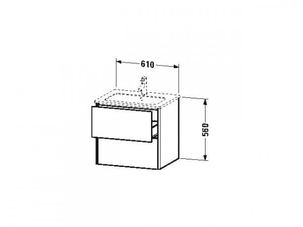 Duravit Wastafelmeubel Hangend XSquare voor 233663 610 mm