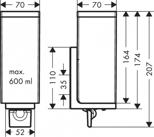 Zeepdispenser Wand Axor Universal Rectangular Vloeibare Nickel