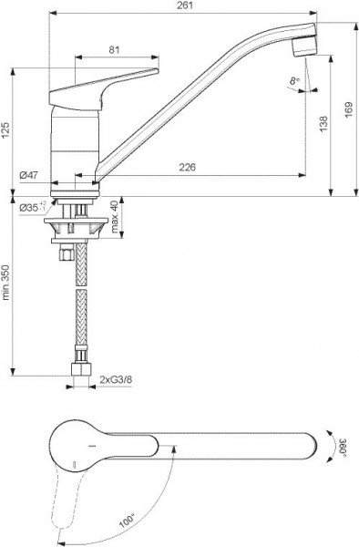 Ideal Standard Keukenkraan CeraFit Chroom (BC133)