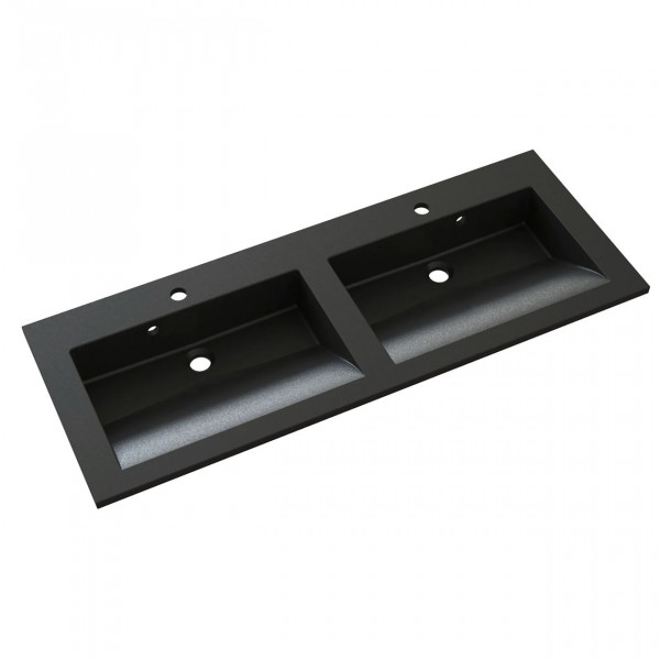 Wastafel Allibert Slide Solidsurface 120,2x2x46,2 cm Zwart