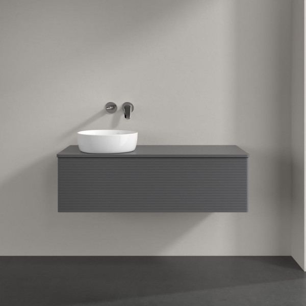 Wastafelmeubel Voor Opzet Waskom Villeroy en Boch Antao 1200x360x500mm Anthracite Matt Laquered