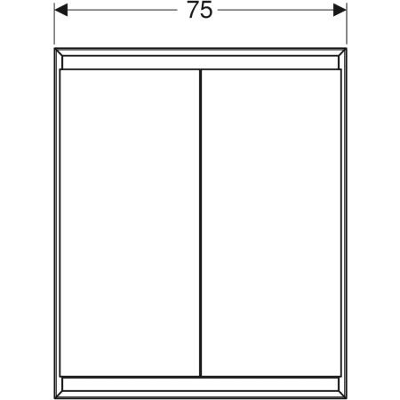 Badkamerkasten Geberit ONE Ingebouwde montage, 2 deuren 750x900mm Wit