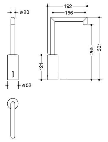 Hewi Wastafelmengkraan Serie AQ 162 netelektronica Glanzend Chroom AQ1.12S23140