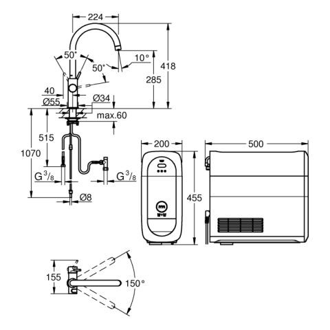 Grohe Starter Kit Bluetooth/WIFI Uitlaat C Blue Home Chroom (31455)