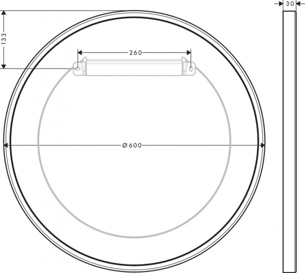 Grote Badkamerspiegel Axor Universal Circular 600x600mm Chroom