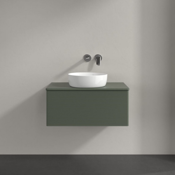 Wastafelmeubel Voor Opzet Waskom Villeroy en Boch Antao 800x360x500mm Leaf Green Matt Lacquer