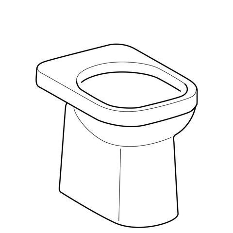 Geberit Staand Toilet Renova Comfort Met Rand Holle bodem 390x460x555mm Wit