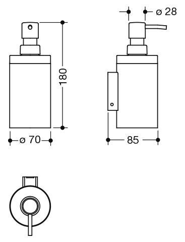 Hewi Zeepdispenser Wand System 900 met houder