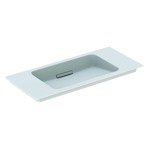 Lavabo Sur Meuble Geberit ONE KeraTect Sans Trou Trop Plein 900x130x400mm Blanc/Blanc Brillant