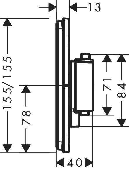 Hansgrohe Showerselect thermostaat inbouw v. 1 functie chroom 15571000