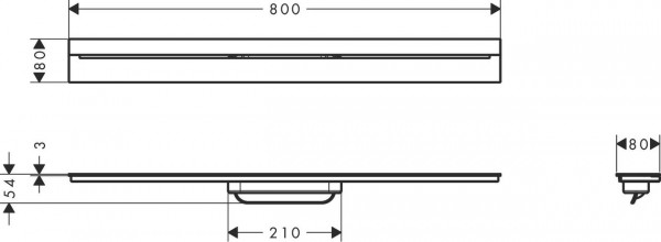 Douchegoot Axor Drain Wandmontage 800mm Wit Mat