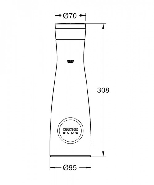 Grohe Blue Kristallen karaf 1L Chroom