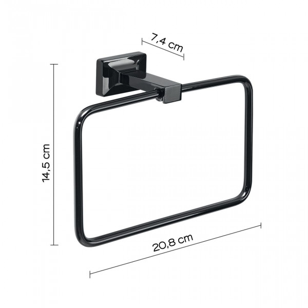 Gedy Handdoekring G-GRAN TORINO 145x208x74mm Glazend Zwart