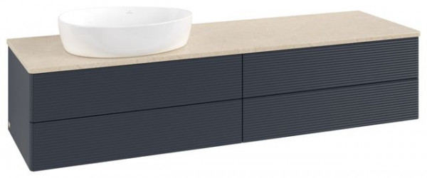 Wastafelmeubel Voor Opzet Waskom Villeroy en Boch Antao 1600x360x500mm Midnight Blue Matt Lacquer...