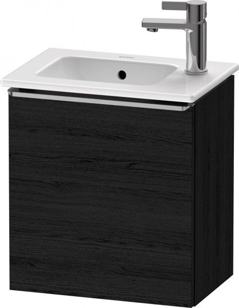 Meuble Lave-Mains Duravit D-Neo porte droite, poignée inox 410mm Chêne Noir Mat DE4259R70160000