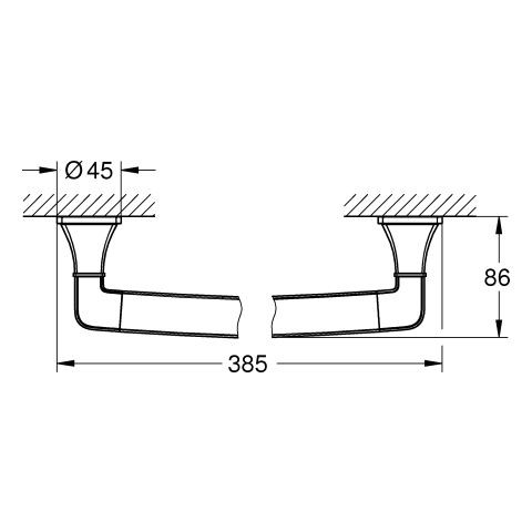 Handdoekenrek Hangend Grohe Grandera 385mm Chroom