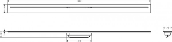 Douchegoot Axor Drain Standaard installatie 1200mm Gepolijst Nikkel