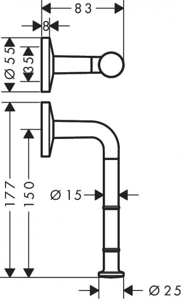 Toiletrolhouder Axor Universal Circular 177x55mm Brushed Brass